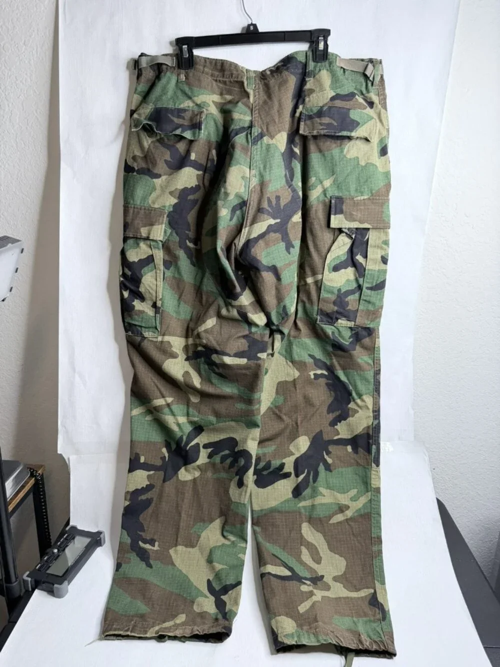 VTG US Army Woodland Camo Trouser Battle Fatigues Ripstop XLarge Long Made In US